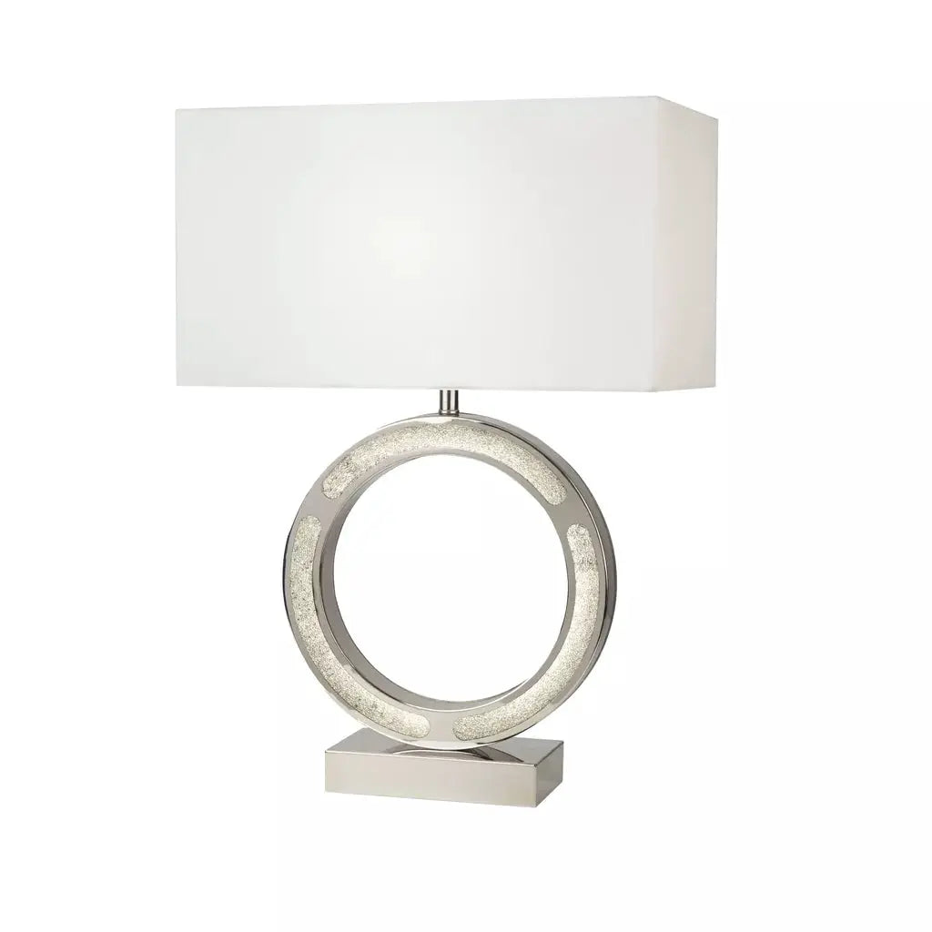 searchlight table lamps Alaska Table Lamp - Chrome & Glass LED Base & Fabric Shade - searchlight table lamps Alaska Table Lamp - Chrome & Glass LED Base & Fabric Shade