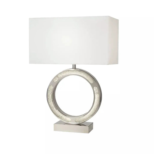 searchlight table lamps Alaska Table Lamp - Chrome & Glass LED Base & Fabric Shade - searchlight table lamps Alaska Table Lamp - Chrome & Glass LED Base & Fabric Shade