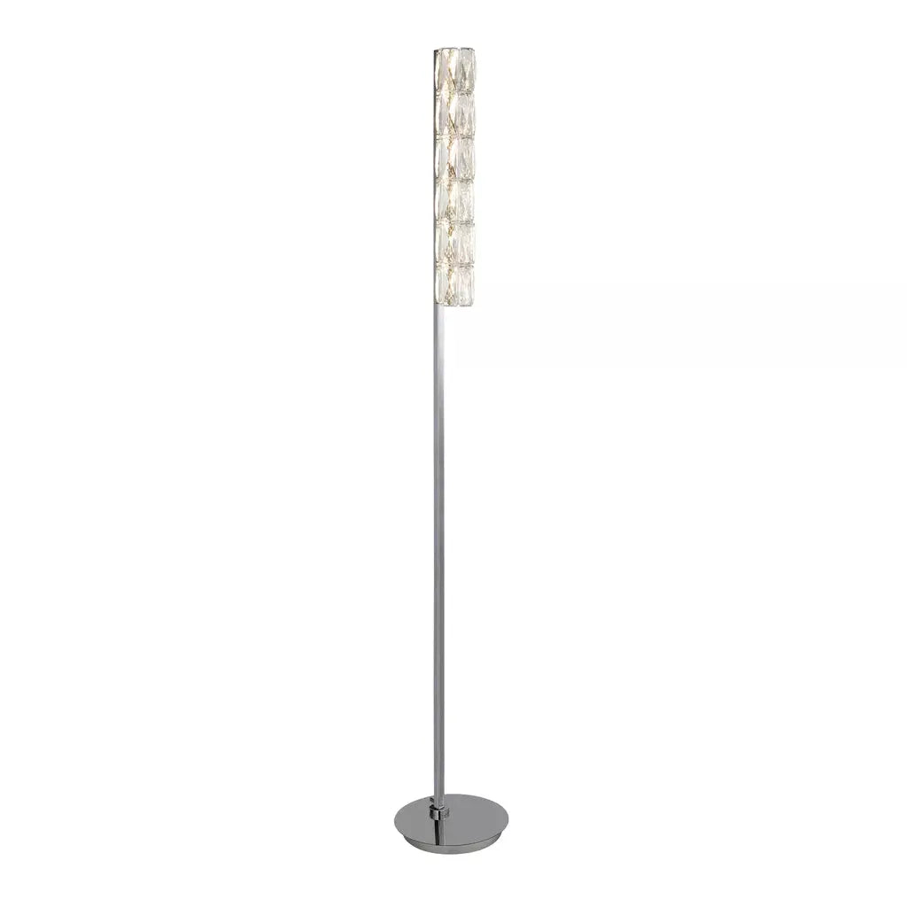 Searchlight Table Lamps Remy LED Floor Lamp - Chrome & Clear Crystal Trim - Floor Lamps Searchlight Table Lamps Remy LED Floor Lamp - Chrome & Clear Crystal Trim Floor Lamps