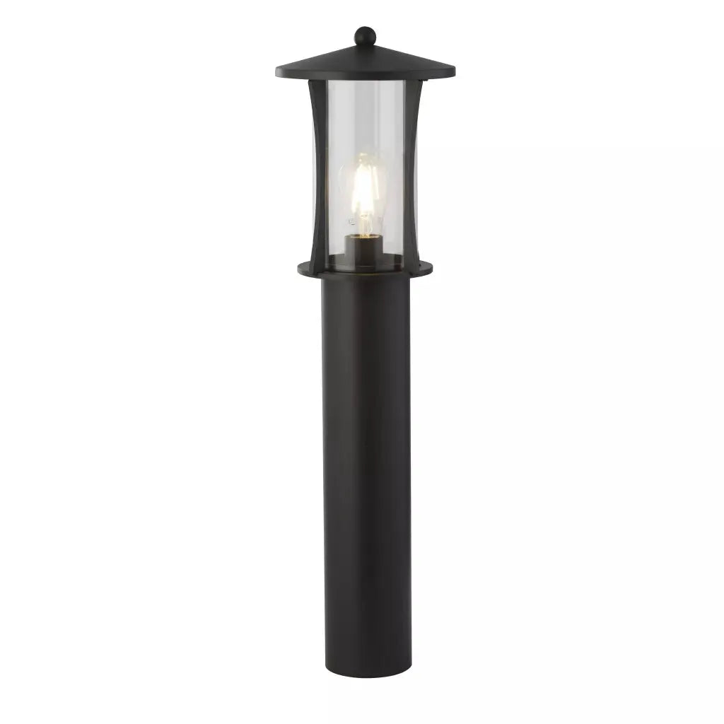 Searchlight Outdoor Bollards Pagoda Outdoor Post - Black Metal & Clear Glass - Searchlight Outdoor Bollards Pagoda Outdoor Post - Black Metal & Clear Glass