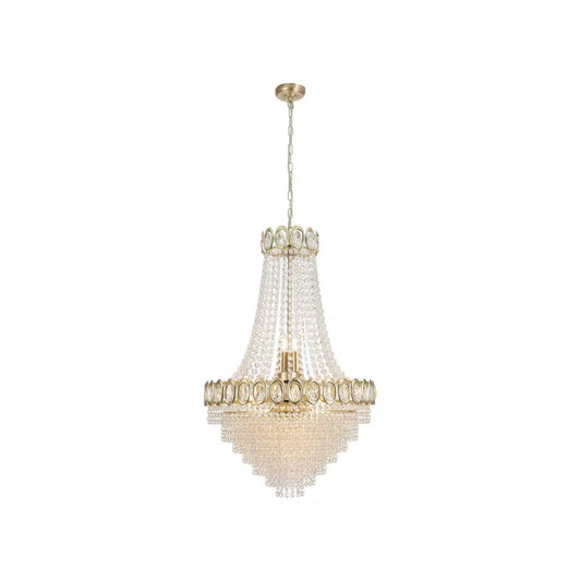 Searchlight Pendant Lights Louis Phillipe 11Lt Pendent Lamp, Satin Brass with Clear cry - Searchlight Pendant Lights Louis Phillipe 11Lt Pendent Lamp, Satin Brass with Clear cry