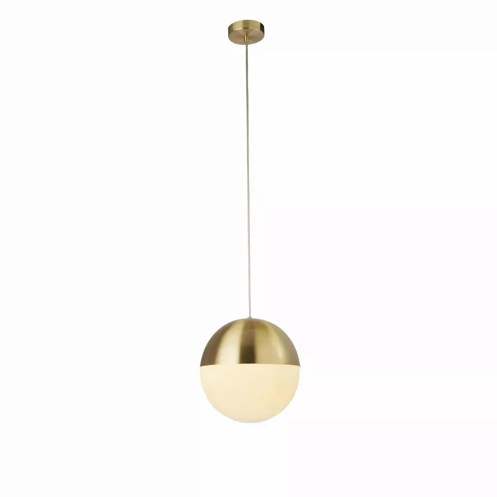 Searchlight Pendant Lights Endor Pendant - Satin Brass & Opal Glass - Searchlight Pendant Lights Endor Pendant - Satin Brass & Opal Glass