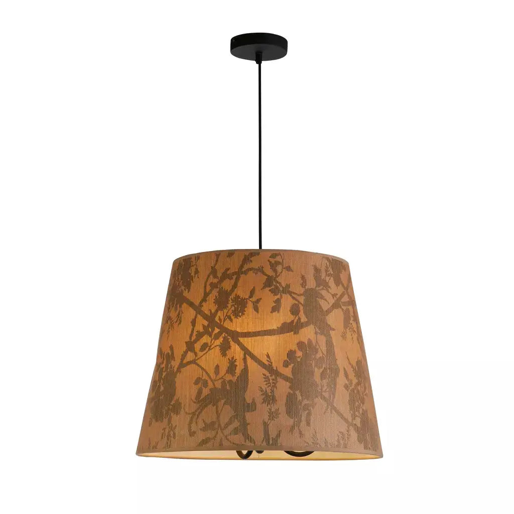 Searchlight Pendant Lights Isla 3Lt Pendant, Recycled Paper Shade and Black Metal - Searchlight Pendant Lights Isla 3Lt Pendant, Recycled Paper Shade and Black Metal
