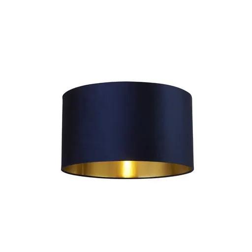 searchlight shades Lux & Belle Drum Shade -Navy Velvet & Gold Inner ⌀50cm - searchlight shades Lux & Belle Drum Shade -Navy Velvet & Gold Inner ⌀50cm