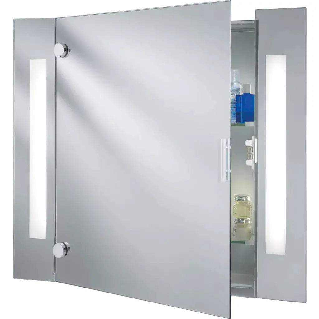 searchlight wall lights Bathroom Illuminated Mirror Cabinet & Shaver Socket, IP44 - searchlight wall lights Bathroom Illuminated Mirror Cabinet & Shaver Socket, IP44