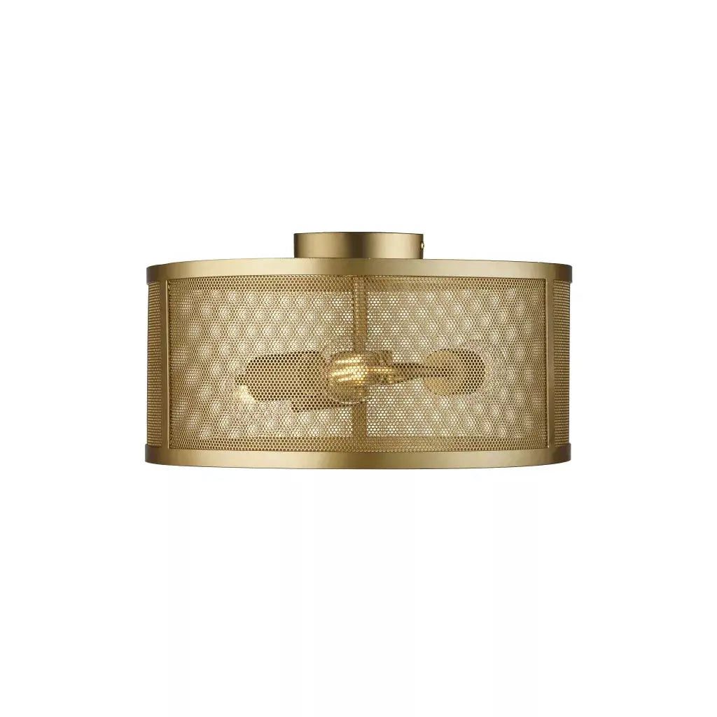 searchlight ceiling lights Fishnet 3Lt Flush - Matt Gold Metal & Mesh Shade - Ceiling Lights searchlight ceiling lights Fishnet 3Lt Flush - Matt Gold Metal & Mesh Shade Ceiling Lights