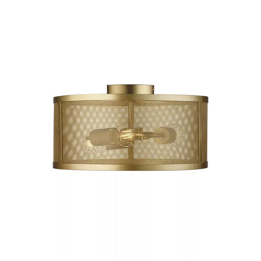 searchlight ceiling lights Fishnet 3Lt Flush - Matt Gold Metal & Mesh Shade - Ceiling Lights searchlight ceiling lights Fishnet 3Lt Flush - Matt Gold Metal & Mesh Shade Ceiling Lights