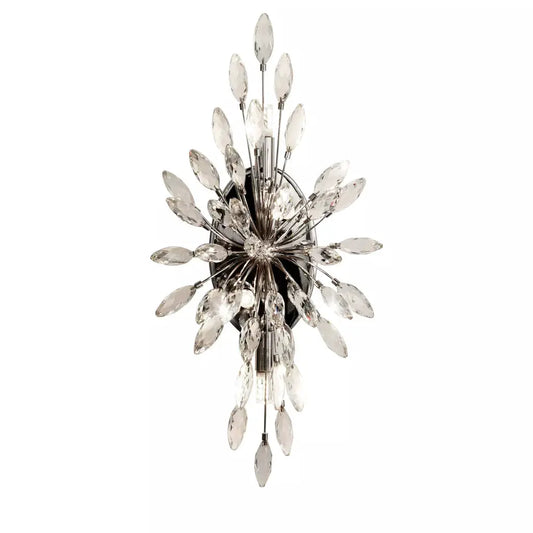 searchlight wall lights Peacock 4Lt Wall Light - Chrome Metal & Crystal - searchlight wall lights Peacock 4Lt Wall Light - Chrome Metal & Crystal