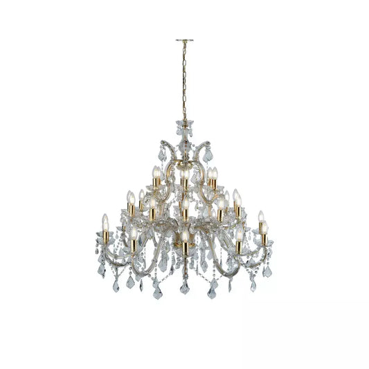 searchlight chandlier Marie Therese 30Lt Chandelier-Polished Brass & Clear Crystal - searchlight chandlier Marie Therese 30Lt Chandelier-Polished Brass & Clear Crystal