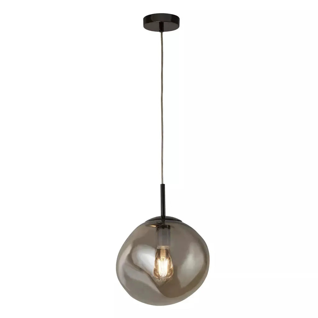 Searchlight Pendant Lights Twisted Sphere Ceiling Light, Smoked Glass - Searchlight Pendant Lights Twisted Sphere Ceiling Light, Smoked Glass
