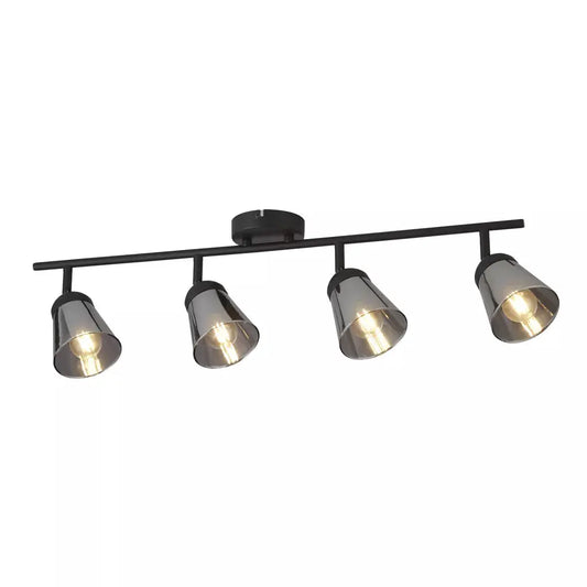 searchlight spots Mega 4Lt Bar Spotlight - Black Metal & Smoked Glass - searchlight spots Mega 4Lt Bar Spotlight - Black Metal & Smoked Glass