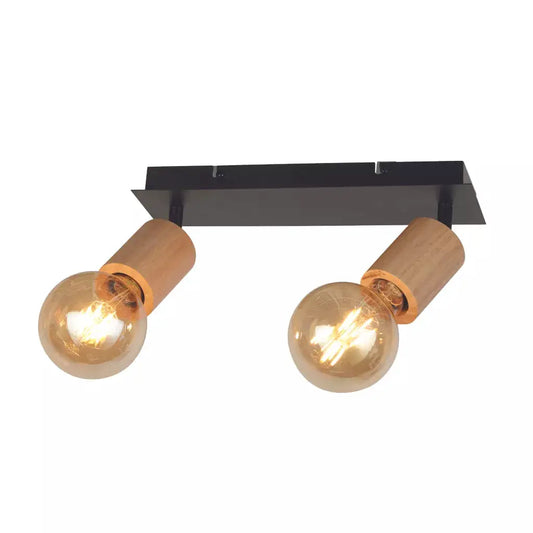 searchlight spots Spinny 2Lt Spotlight - Wood & Matt Black Metal - searchlight spots Spinny 2Lt Spotlight - Wood & Matt Black Metal