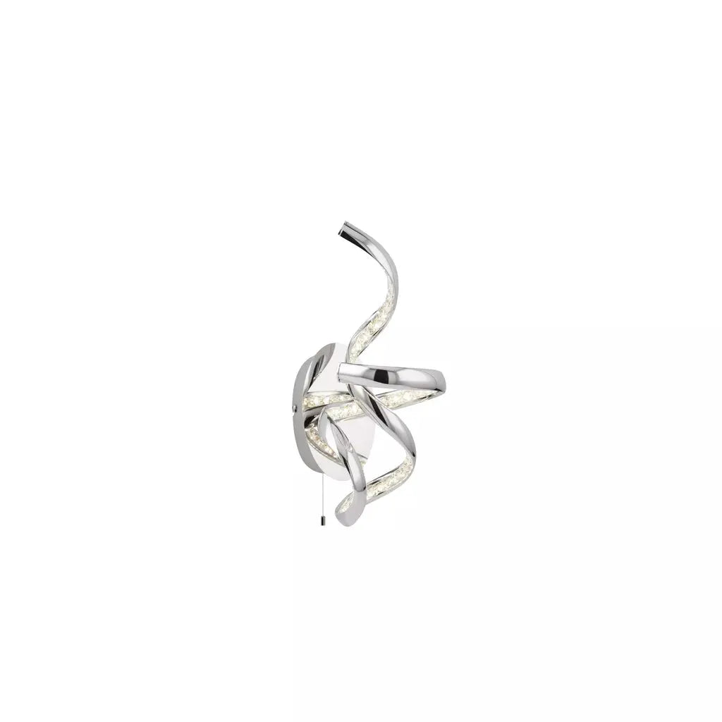 searchlight wall lights Twirls Wall Light - Chrome Metal & Glass - searchlight wall lights Twirls Wall Light - Chrome Metal & Glass