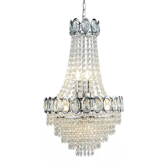 searchlight chandlier Louis Phillipe 6Lt Chandelier - Chrome Metal & Crystal - searchlight chandlier Louis Phillipe 6Lt Chandelier - Chrome Metal & Crystal