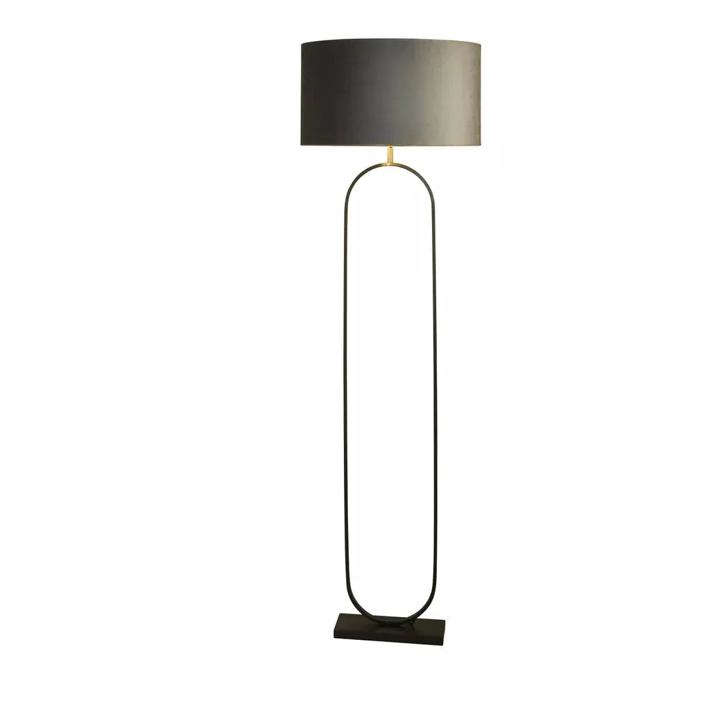 Searchlight Table Lamps Modish Floor Lamp - Black Metal with Dark Grey Shade - Floor Lamps Searchlight Table Lamps Modish Floor Lamp - Black Metal with Dark Grey Shade Floor Lamps