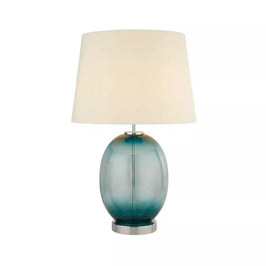 searchlight table lamps Lux & Belle Table Lamp - Teal Glass & White Fabric Shade - searchlight table lamps Lux & Belle Table Lamp - Teal Glass & White Fabric Shade