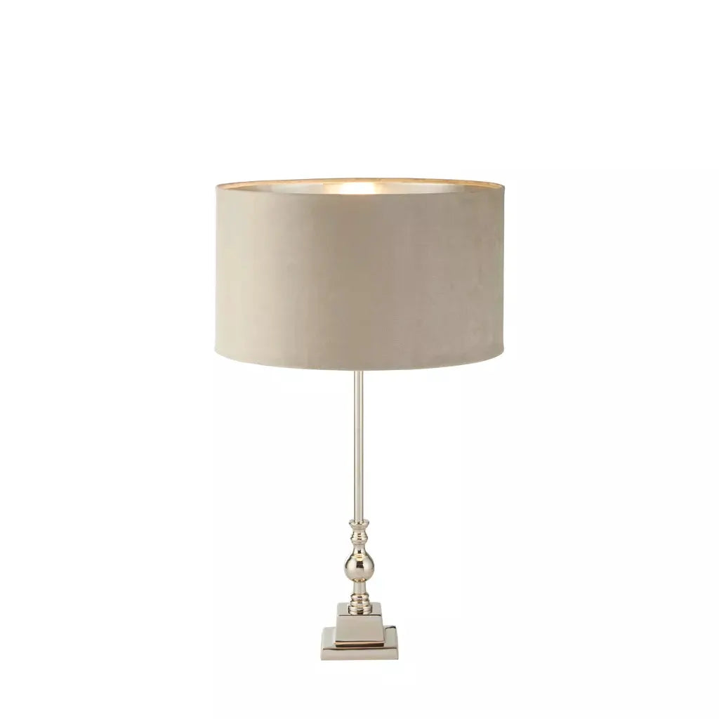 searchlight table lamps Whitby Table Lamp - Chrome Metal & Taupe Velvet Shade - searchlight table lamps Whitby Table Lamp - Chrome Metal & Taupe Velvet Shade