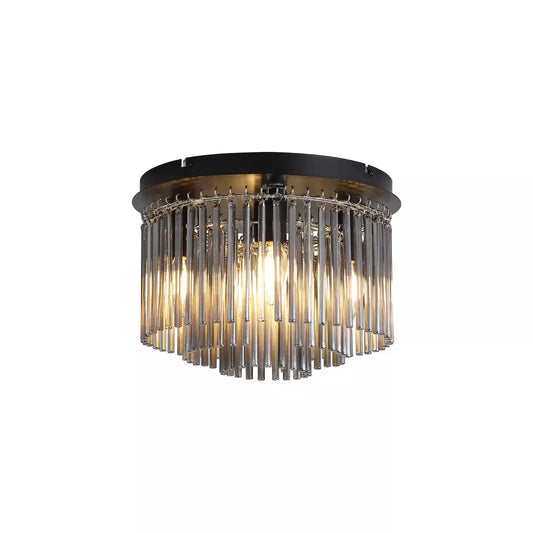 Searchlight Swizzle 5Lt Flush, Matt Black Metal with Smoked Rods - Ceiling Lights Searchlight Swizzle 5Lt Flush, Matt Black Metal with Smoked Rods Ceiling Lights