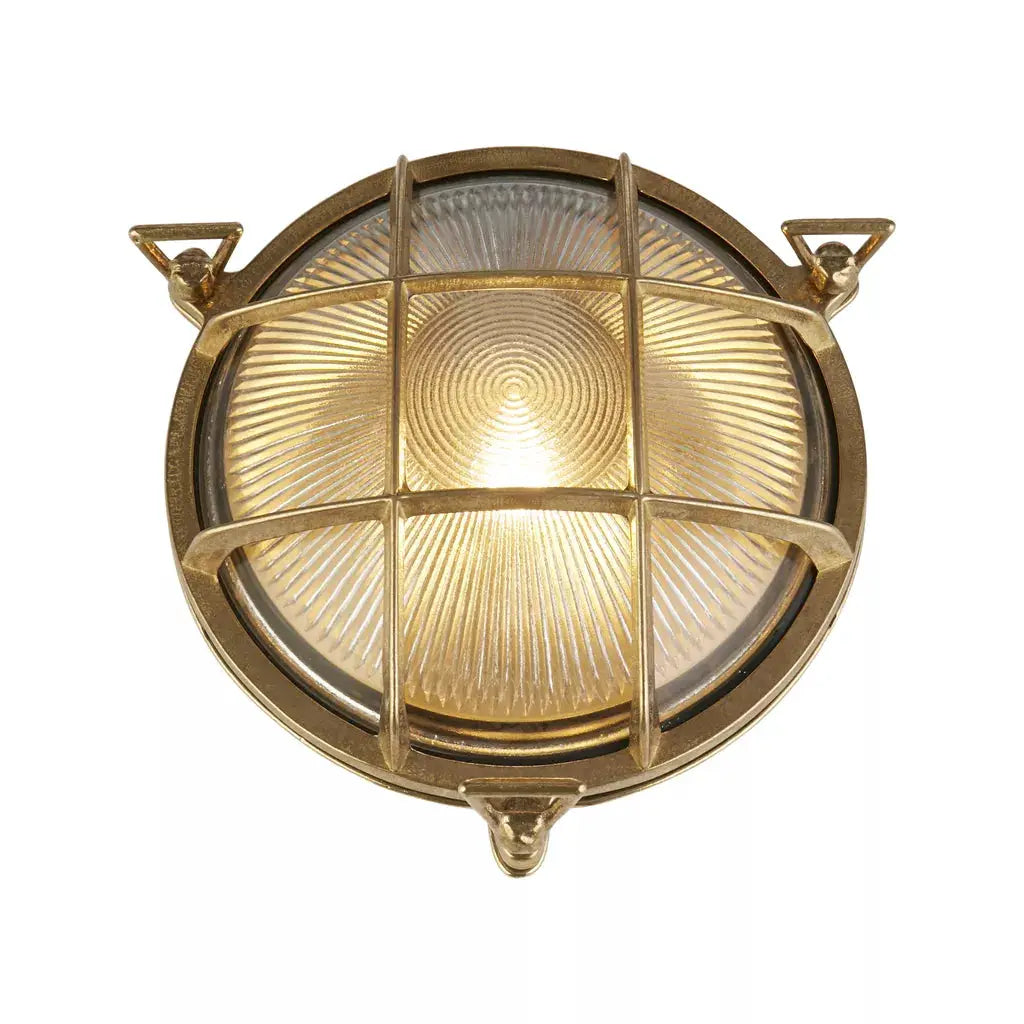outdoor walllights Bulkhead Round Outdoor Light - Solid Brass & Ribbed Glass - outdoor walllights Bulkhead Round Outdoor Light - Solid Brass & Ribbed Glass