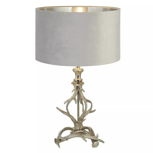 searchlight table lamps Lux & Belle Antler Table Lamp Silver & Grey Shade - searchlight table lamps Lux & Belle Antler Table Lamp Silver & Grey Shade