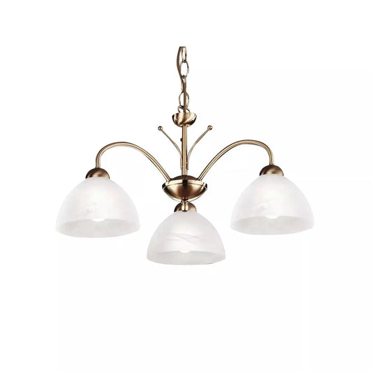 Searchlight Pendant Lights Milanese 3Lt Pendant - Antique Brass Metal & Alabaster Glass - Searchlight Pendant Lights Milanese 3Lt Pendant - Antique Brass Metal & Alabaster Glass
