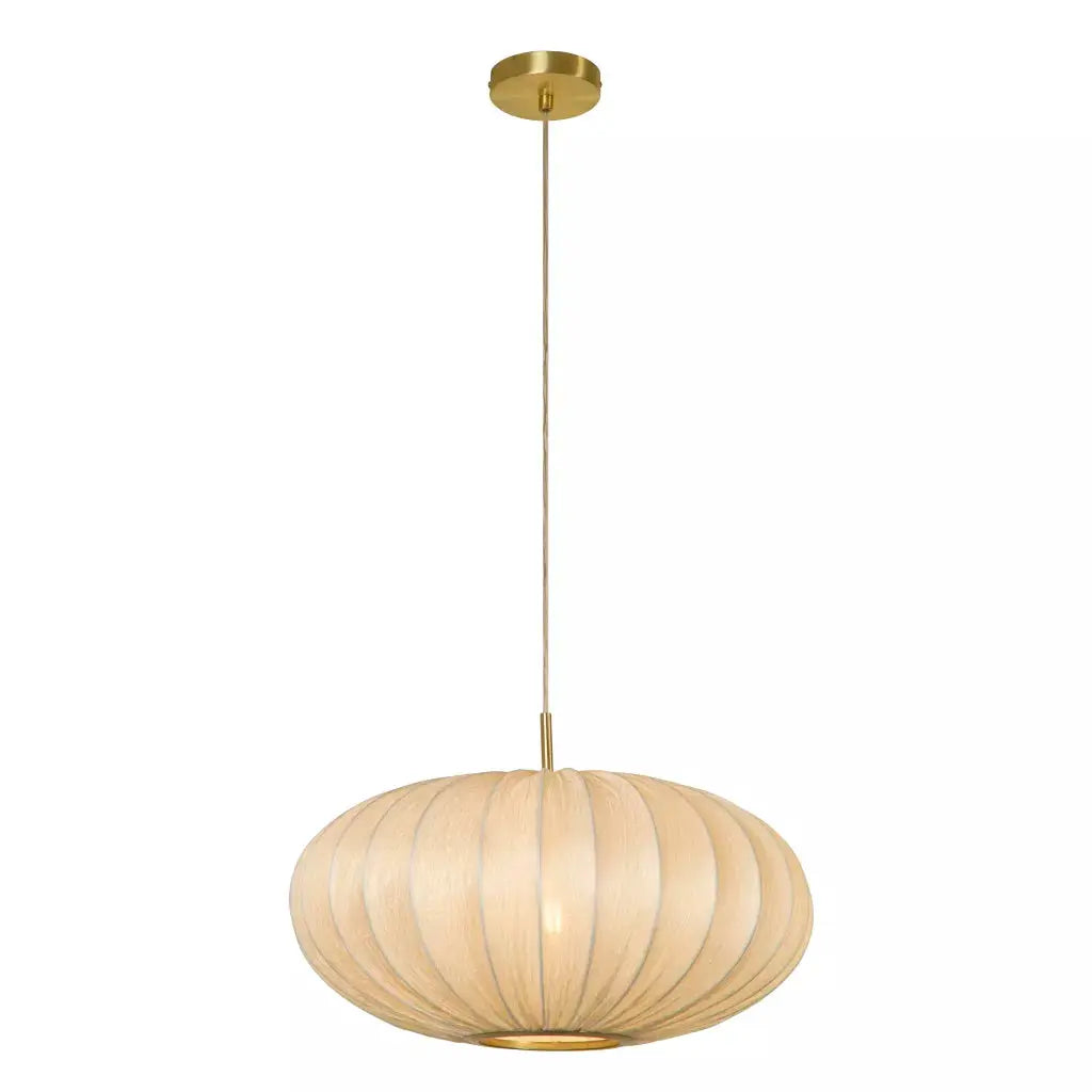 Searchlight Pendant Lights Bonnie 1Lt Pendant Satin Brass Metal & Ivory Satin Shade - Searchlight Pendant Lights Bonnie 1Lt Pendant Satin Brass Metal & Ivory Satin Shade