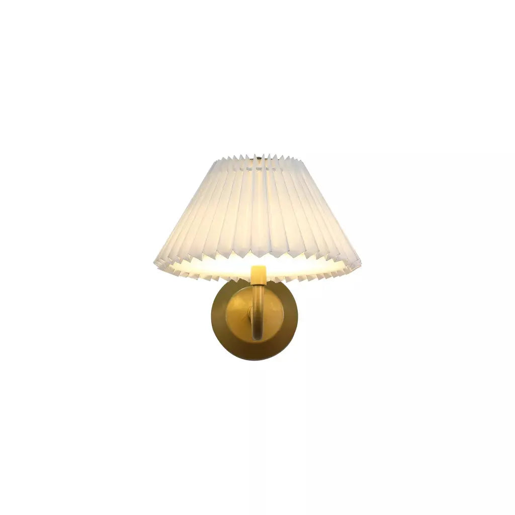 searchlight wall lights Danish Rechargeable Wall Light, Gold Metal with White Pleate - searchlight wall lights Danish Rechargeable Wall Light, Gold Metal with White Pleate