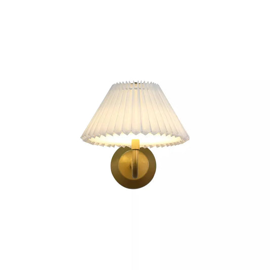 searchlight wall lights Danish Rechargeable Wall Light, Gold Metal with White Pleate - searchlight wall lights Danish Rechargeable Wall Light, Gold Metal with White Pleate