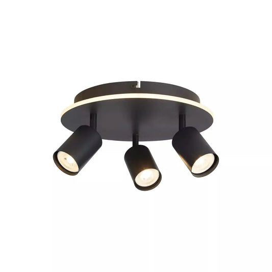 searchlight spots San Diego 3Lt Flush, Matt Black Metal - searchlight spots San Diego 3Lt Flush, Matt Black Metal