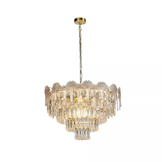 Searchlight Pendant Lights Lux & Belle 8LT Pendant-Satin Brass Metal & Clear Glass - Searchlight Pendant Lights Lux & Belle 8LT Pendant-Satin Brass Metal & Clear Glass
