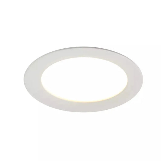 Searchlight Recessed Round Panel Light, 8W LED, 3000k, White - Searchlight Recessed Round Panel Light, 8W LED, 3000k, White