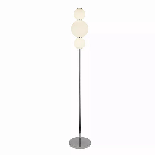 Searchlight Table Lamps Snowball 3Lt Floor Lamp - Chrome Metal & Opal Glass - Floor Lamps Searchlight Table Lamps Snowball 3Lt Floor Lamp - Chrome Metal & Opal Glass Floor Lamps