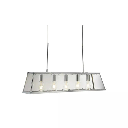 Searchlight Pendant Lights Voyager 5Lt Bar Pendant - Chrome Metal & Glass - Searchlight Pendant Lights Voyager 5Lt Bar Pendant - Chrome Metal & Glass