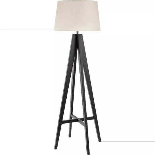 Searchlight Table Lamps Easel Floor Lamp - Dark Wood & Cream Linen Shade - Floor Lamps Searchlight Table Lamps Easel Floor Lamp - Dark Wood & Cream Linen Shade Floor Lamps