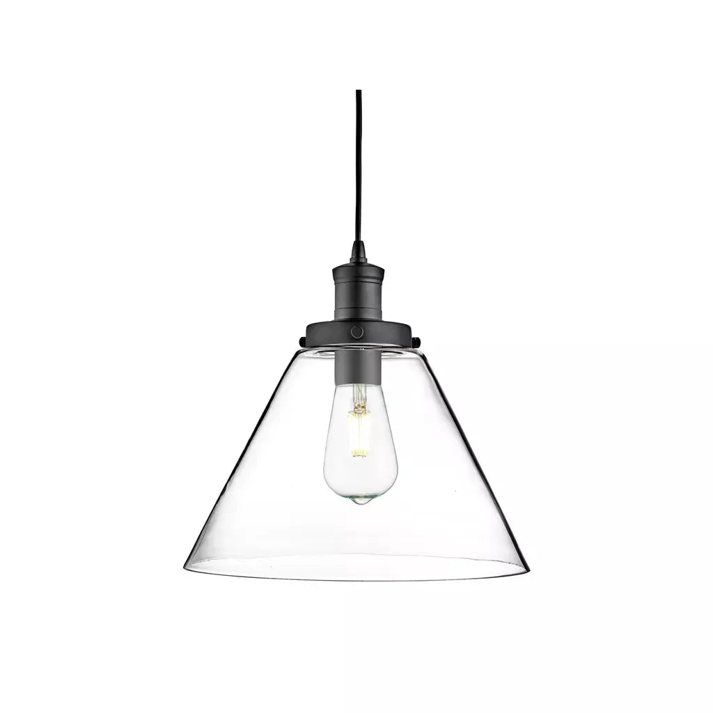 Searchlight Pendant Lights Pyramid Pendant - Black Metal & Glass - Searchlight Pendant Lights Pyramid Pendant - Black Metal & Glass