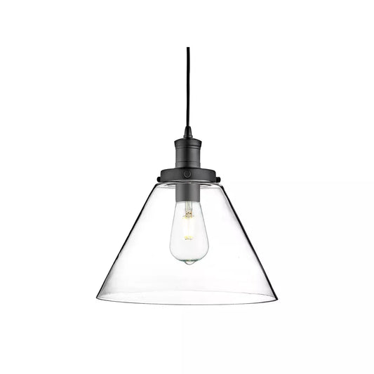 Searchlight Pendant Lights Pyramid Pendant - Black Metal & Glass - Searchlight Pendant Lights Pyramid Pendant - Black Metal & Glass
