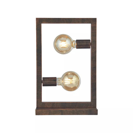 searchlight table lamps Oblong 2Lt Table Lamp - Rustic Brown Metal - searchlight table lamps Oblong 2Lt Table Lamp - Rustic Brown Metal