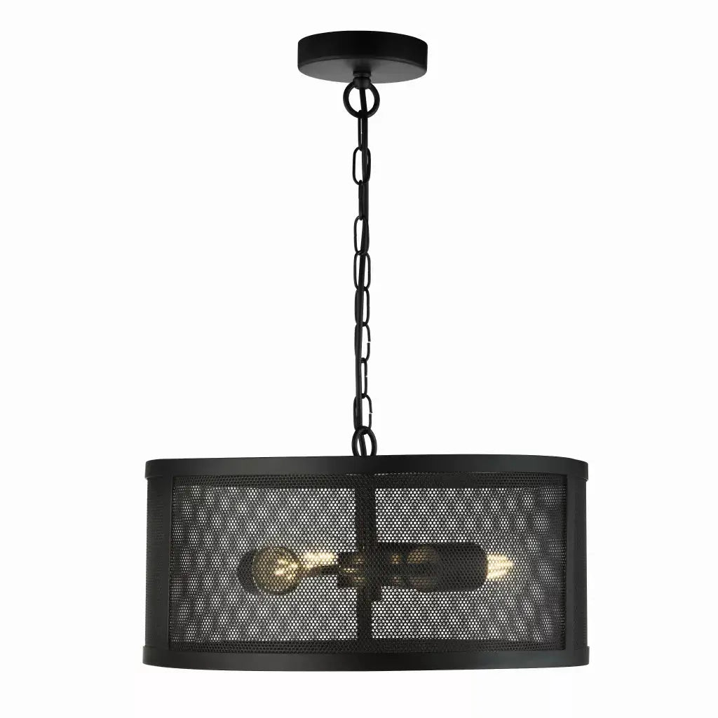 Searchlight Pendant Lights Fishnet 3Lt Pendant - Matt Black Metal & Mesh Shade - Searchlight Pendant Lights Fishnet 3Lt Pendant - Matt Black Metal & Mesh Shade