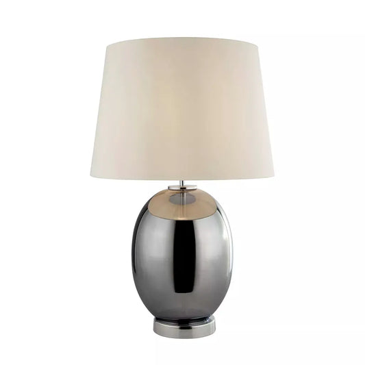 searchlight table lamps Lux & Belle Table Lamp - Smoked Glass, Chrome & White Shade - searchlight table lamps Lux & Belle Table Lamp - Smoked Glass, Chrome & White Shade