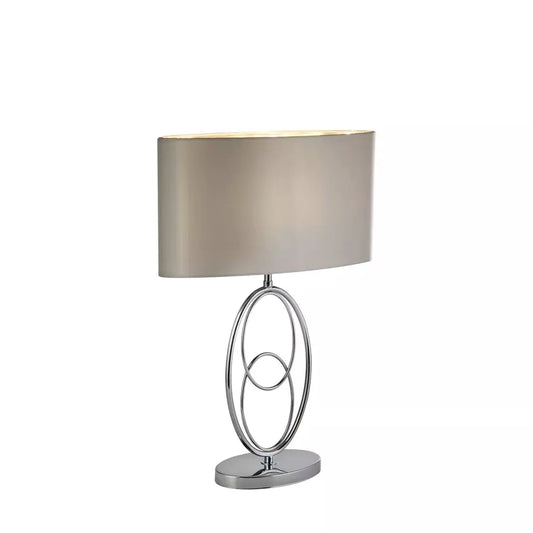 searchlight table lamps Loopy Table Lamp - Chrome Metal& Oval Silver Faux Silk Shade - searchlight table lamps Loopy Table Lamp - Chrome Metal& Oval Silver Faux Silk Shade
