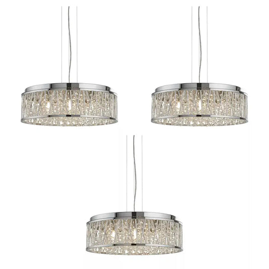 Searchlight Pendant Lights Promo Pack of 3 - 8337-7CC - Searchlight Pendant Lights Promo Pack of 3 - 8337-7CC