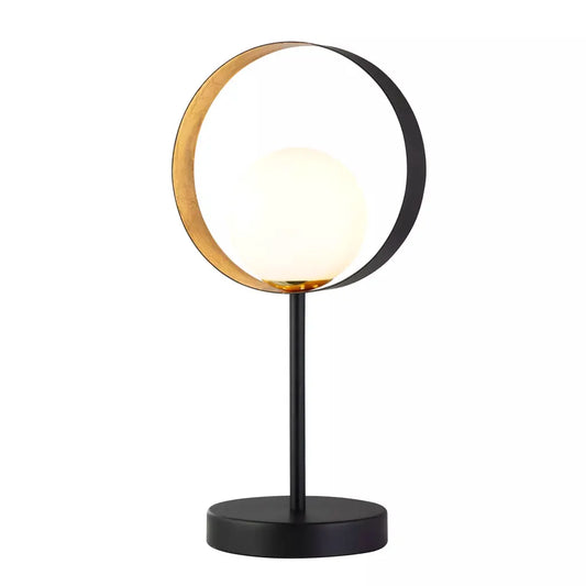 searchlight table lamps Orbital Table Lamp - Black Metal, Gold Leaf & Opal Glass - searchlight table lamps Orbital Table Lamp - Black Metal, Gold Leaf & Opal Glass