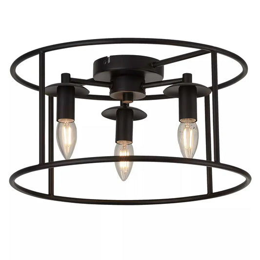 searchlight ceiling lights 3Lt Framed Flush Black Metal - Ceiling Lights searchlight ceiling lights 3Lt Framed Flush Black Metal Ceiling Lights