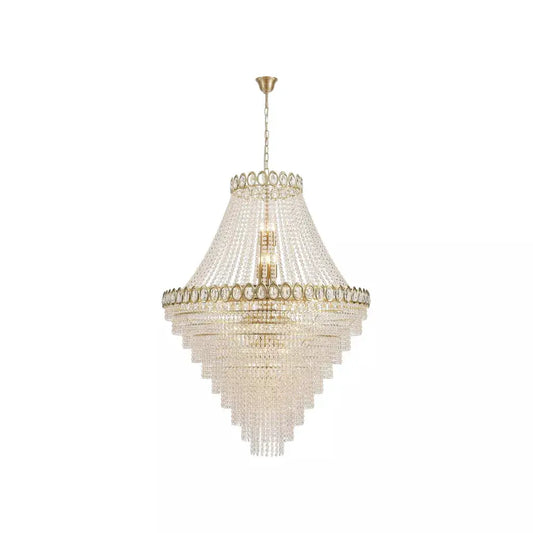 Searchlight Pendant Lights Louis Phillipe 28Lt Pendent Lamp, Satin Brass with Clear cry - Searchlight Pendant Lights Louis Phillipe 28Lt Pendent Lamp, Satin Brass with Clear cry