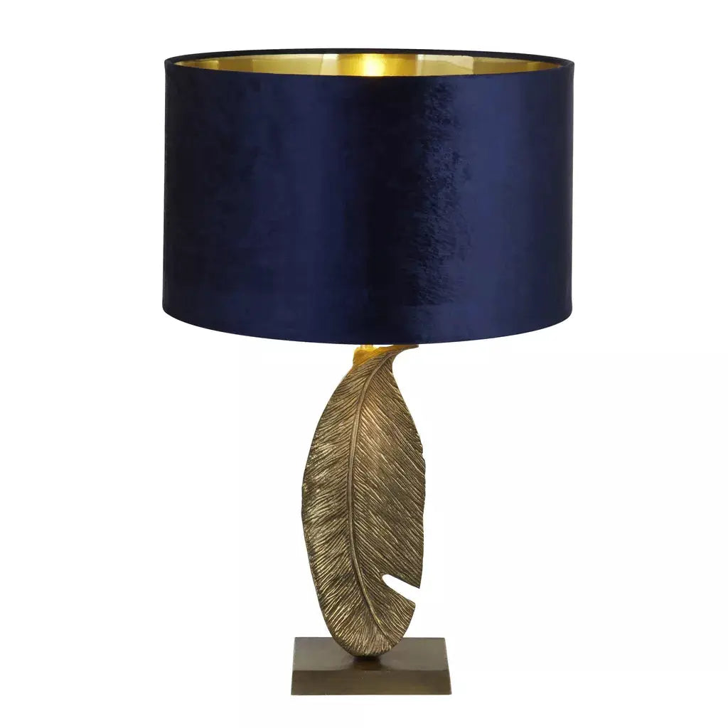 searchlight table lamps Lux & Belle Leaf Table Lamp - Antique Brass & Navy Shade - searchlight table lamps Lux & Belle Leaf Table Lamp - Antique Brass & Navy Shade