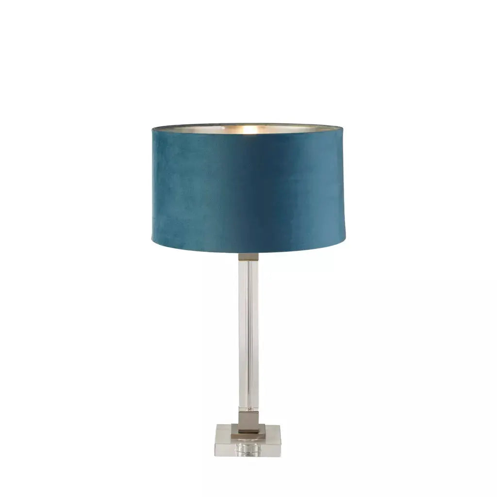 searchlight table lamps Scarborough Table Lamp - Crystal, Satin Nickel & Teal Velvet - searchlight table lamps Scarborough Table Lamp - Crystal, Satin Nickel & Teal Velvet
