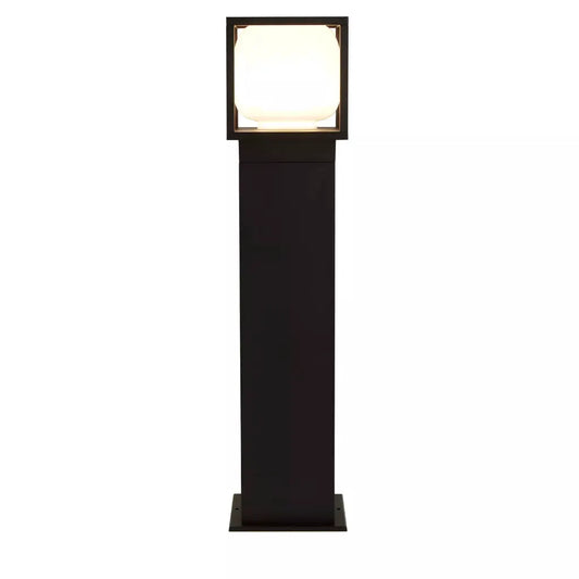 Searchlight Outdoor Bollards Athens Outdoor Post - Black Metal & Opal Glass - Searchlight Outdoor Bollards Athens Outdoor Post - Black Metal & Opal Glass