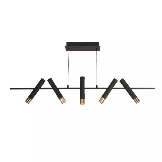 Searchlight Pendant Lights Lux & Belle 5Lt Bar Pendant - Sand Black & Gold Metal - Searchlight Pendant Lights Lux & Belle 5Lt Bar Pendant - Sand Black & Gold Metal