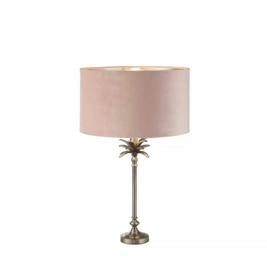 searchlight table lamps Palm Table Lamp - Antique Nickel Metal & Pink Velvet Shade - searchlight table lamps Palm Table Lamp - Antique Nickel Metal & Pink Velvet Shade