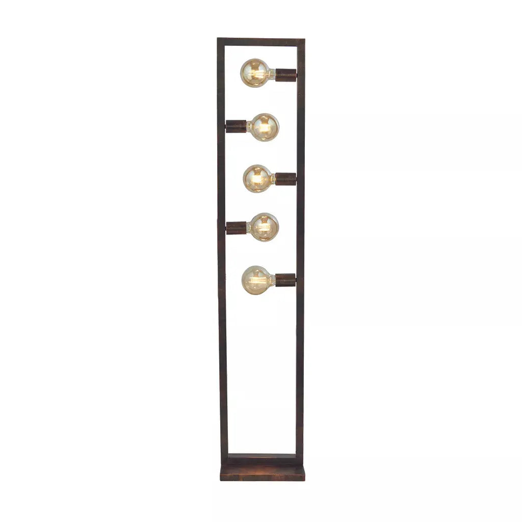 Searchlight Table Lamps Oblong 5Lt Floor Lamp - Rustic Brown Metal - Floor Lamps Searchlight Table Lamps Oblong 5Lt Floor Lamp - Rustic Brown Metal Floor Lamps